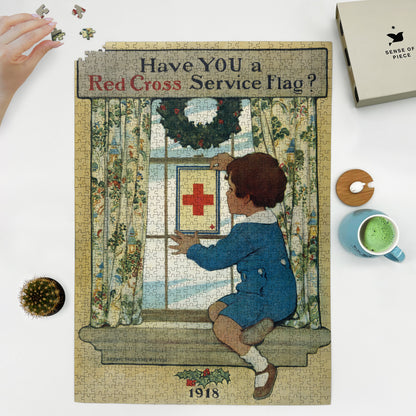 1000 piece puzzle 1918 Have you a Red Cross service flag Jessie Willcox Smith 