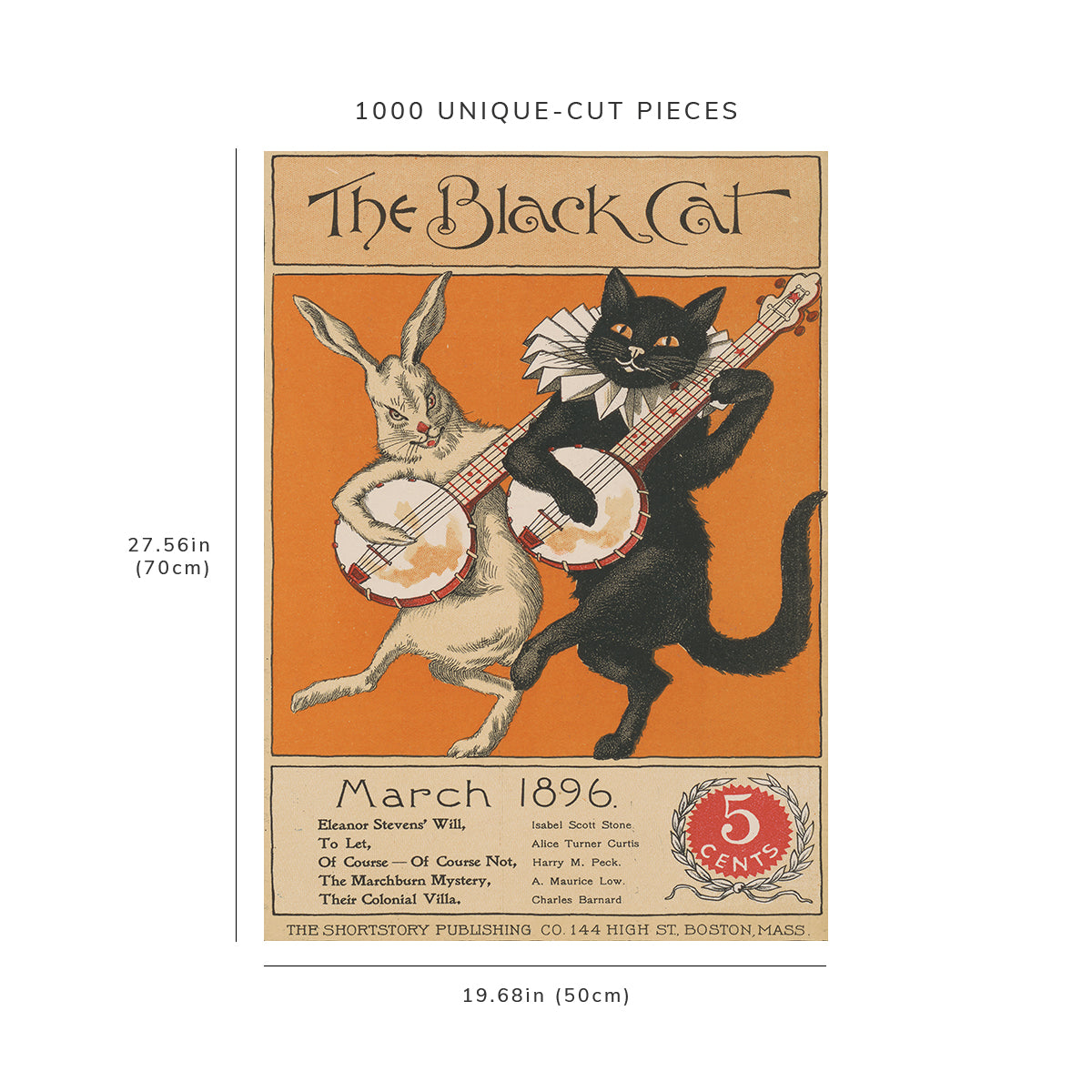 1000 piece puzzle: 1896 | The Black Cat, March | Nelly Littlehale Murphy