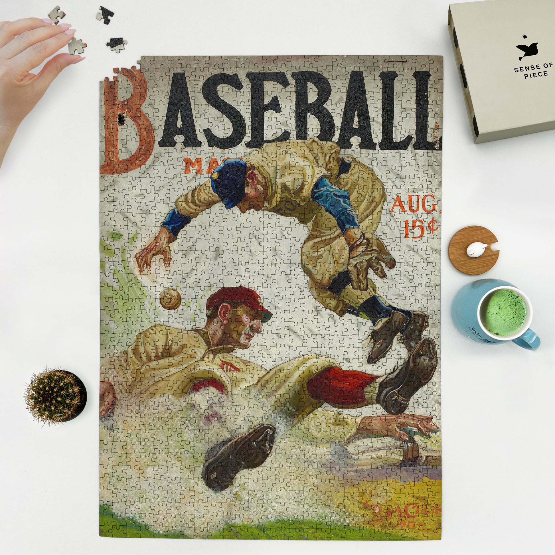 1000 piece puzzle 1917 Baseball Magazine cover  August Benton Henderson Clark 