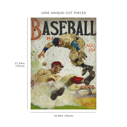 1000 piece puzzle: 1917 | Baseball Magazine cover, August | Benton Henderson Clark