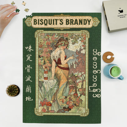 1000 piece puzzle 1899 Bisquit’s Brandy Lithographic Poster In Colours Alphonse Mucha 