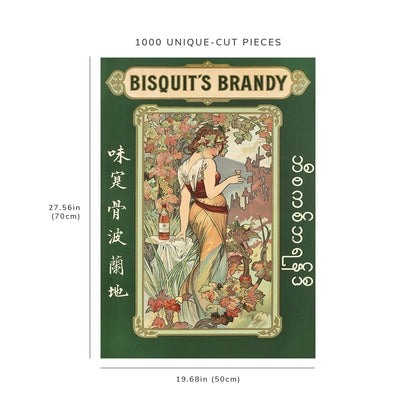 1000 piece puzzle: 1899 | Bisquit’s Brandy Lithographic Poster In Colours | Alphonse Mucha
