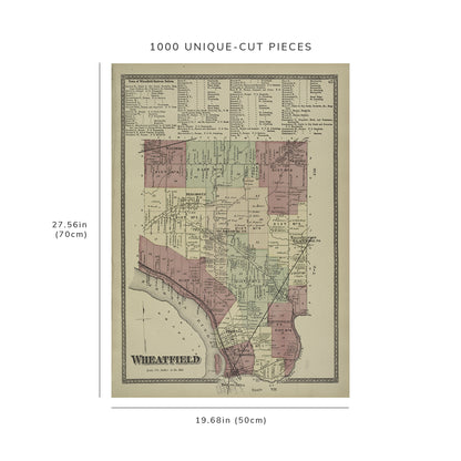 1000 Piece Jigsaw Puzzle: 1875 Map of Philadelphia Town of Wheatfield Business Notices