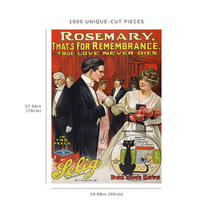 1000 piece puzzle: 1914 | Rosemary, that’s for remembrance True love never dies. | Goes Litho. Co.