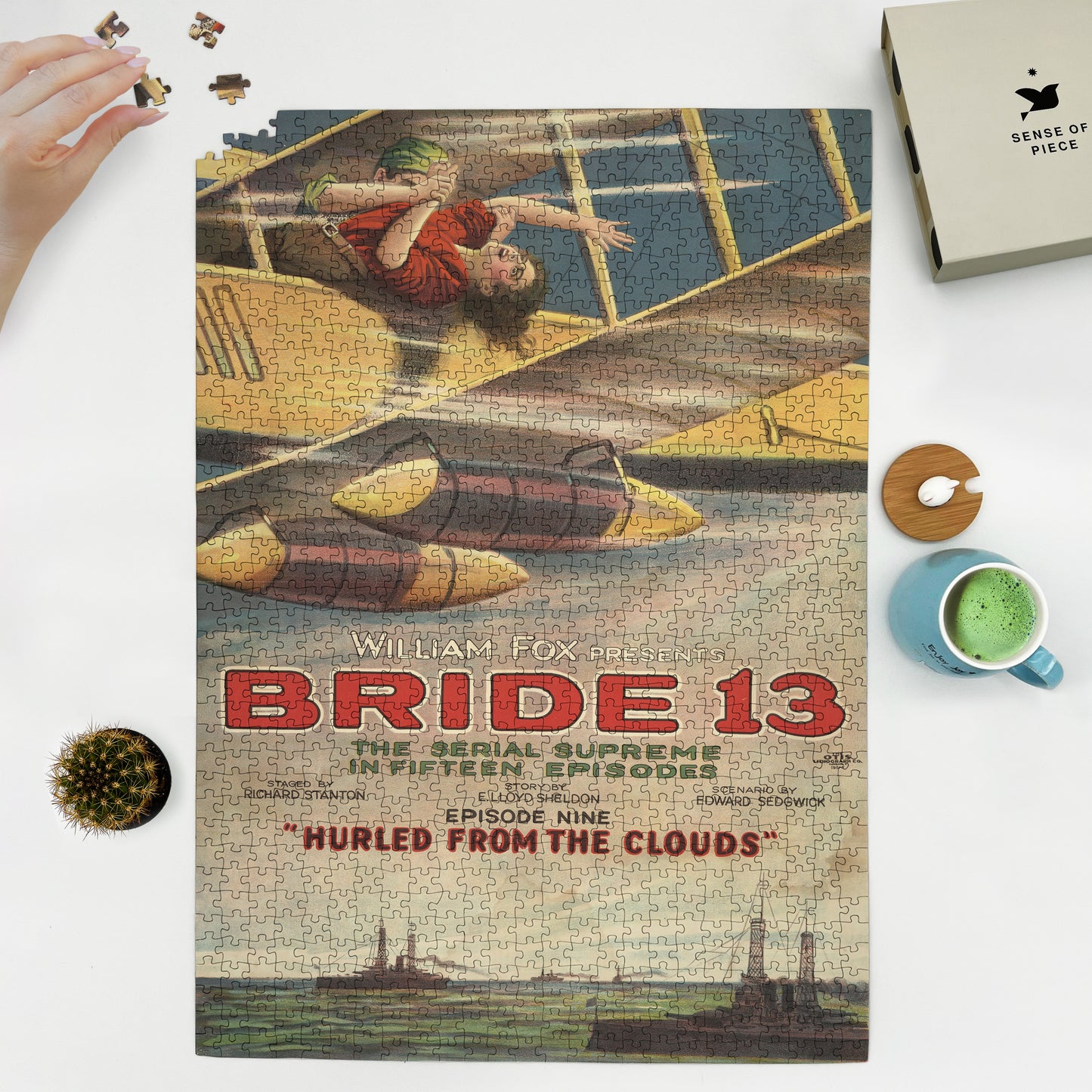 1000 piece puzzle 1920 William Fox presents bride 13 The serial supreme in fifteen episodes  Episode nine ‘hurled from the clouds’ Otis Litho  Co 