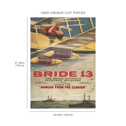 1000 piece puzzle: 1920 | William Fox presents bride 13 The serial supreme in fifteen episodes; Episode nine ‘hurled from the clouds’ | Otis Litho. Co.