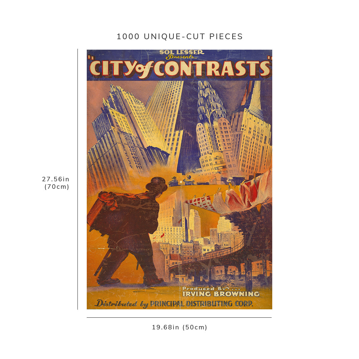 1000 piece puzzle: 1931 | Sol Lesser presents City of contrasts | Plampin Litho Inc.