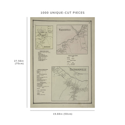 1000 Piece Jigsaw Puzzle: 1866 Map of Philadelphia Jefferson Village Jefferson Business