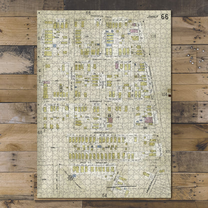 1000 Piece Jigsaw Puzzle 1884 Map of New York Queens V. 6, Plate No. 66 Map