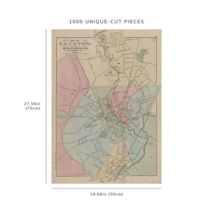 1000 Piece Jigsaw Puzzle: 1874 Map of 341 1/2 Washington Str. Boston Map