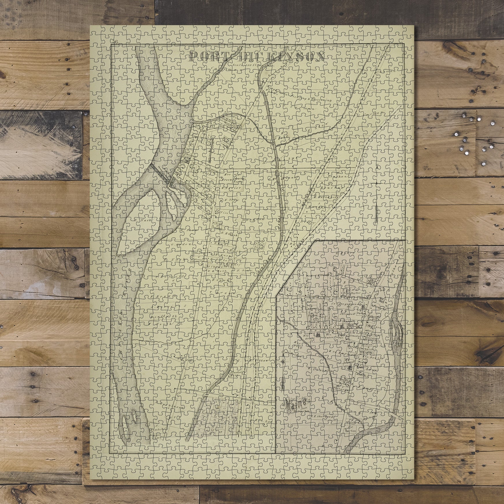 1000 Piece Jigsaw Puzzle 1876 Map of Philadelphia Port Dickinson Everts
