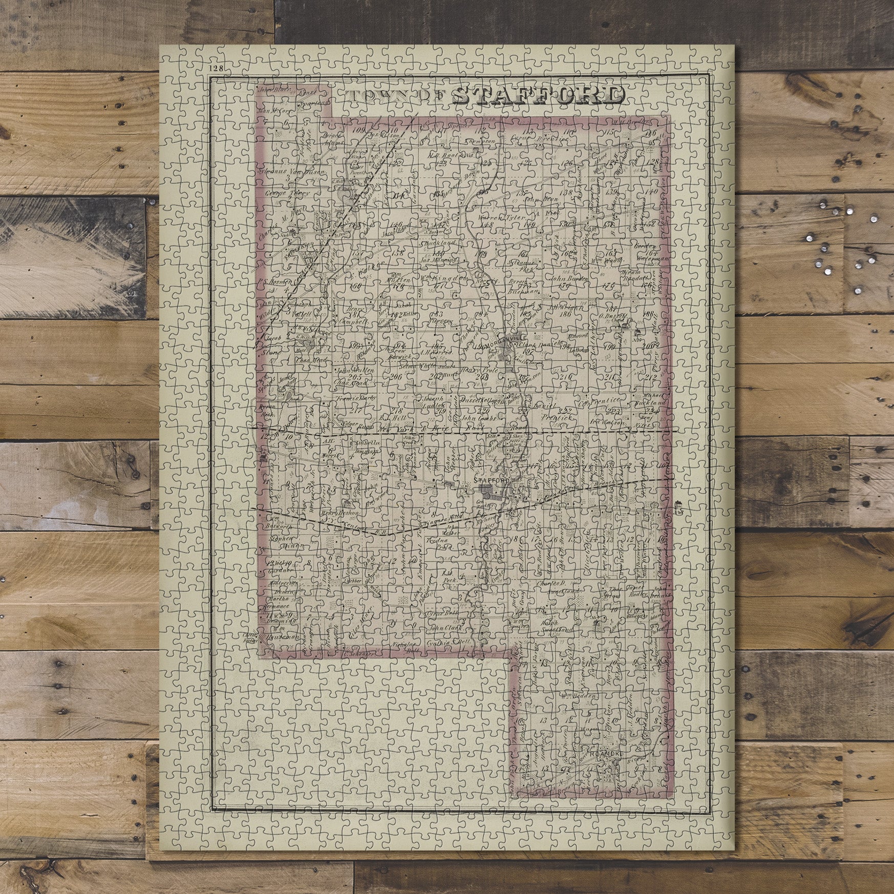 1000 Piece Jigsaw Puzzle 1876 Map of Philadelphia Town of Stafford Townshi Everts
