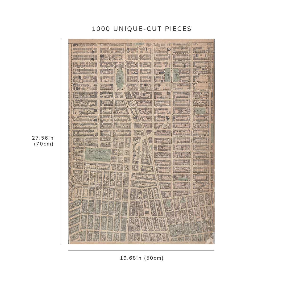 1000 Piece Jigsaw Puzzle: 1867 Map of New York Sheet 7 Mc Dougall Street