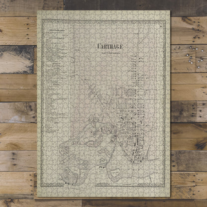 1000 Piece Jigsaw Puzzle 1864 Map of Philadelphia Carthage Business Directory