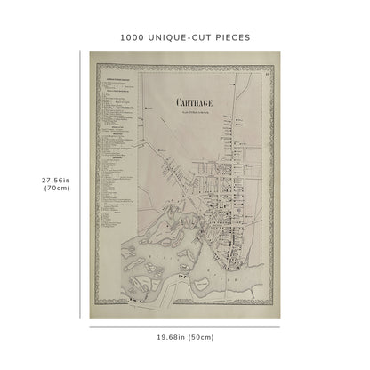 1000 Piece Jigsaw Puzzle: 1864 Map of Philadelphia Carthage Business Directory