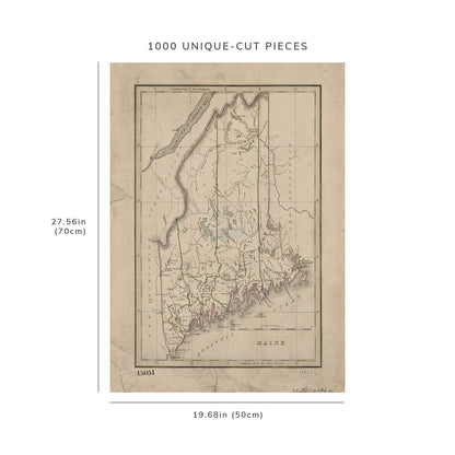 1000 Piece Jigsaw Puzzle: 1835 Map of Boston, Mass. Maine Bradford, T. G.