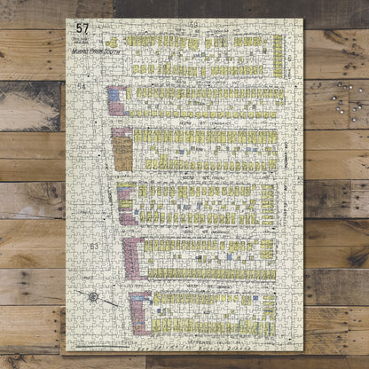 1000 Piece Jigsaw Puzzle 1884 Map of New York Queens V. 6, Plate No. 57 Map