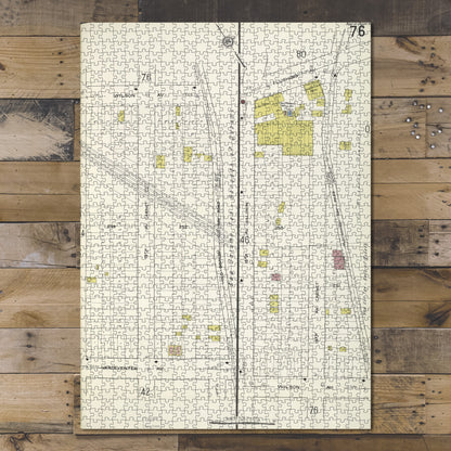 1000 Piece Jigsaw Puzzle 1884 Map of New York Queens V. 2, Plate No. 76 Map