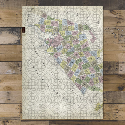 1000 Piece Jigsaw Puzzle 1884 Map of New York Key Sanborn Map Company | Historic Art