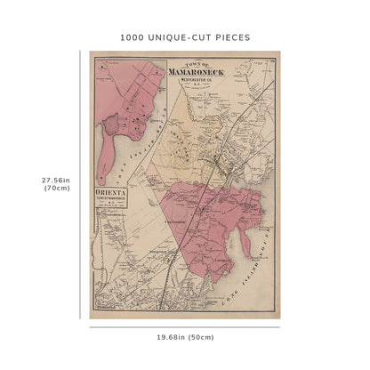 1000 Piece Jigsaw Puzzle: 1872 Map of New York Plate 59 Town of Mamaroneck, Westchester
