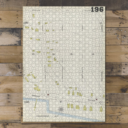 1000 Piece Jigsaw Puzzle 1884 Map of New York Brooklyn Vol. B Plate No. 196 Map