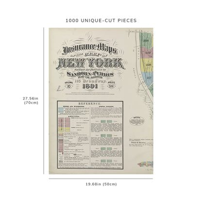 1000 Piece Jigsaw Puzzle: 1884 Map of New York Insurance Maps of the City of New York