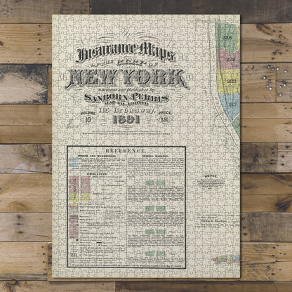 1000 Piece Jigsaw Puzzle 1884 Map of New York Insurance Maps of the City of New York
