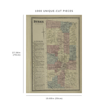 1000 Piece Jigsaw Puzzle: 1876 Map of Philadelphia Burke Townshi; Town of Burke Business
