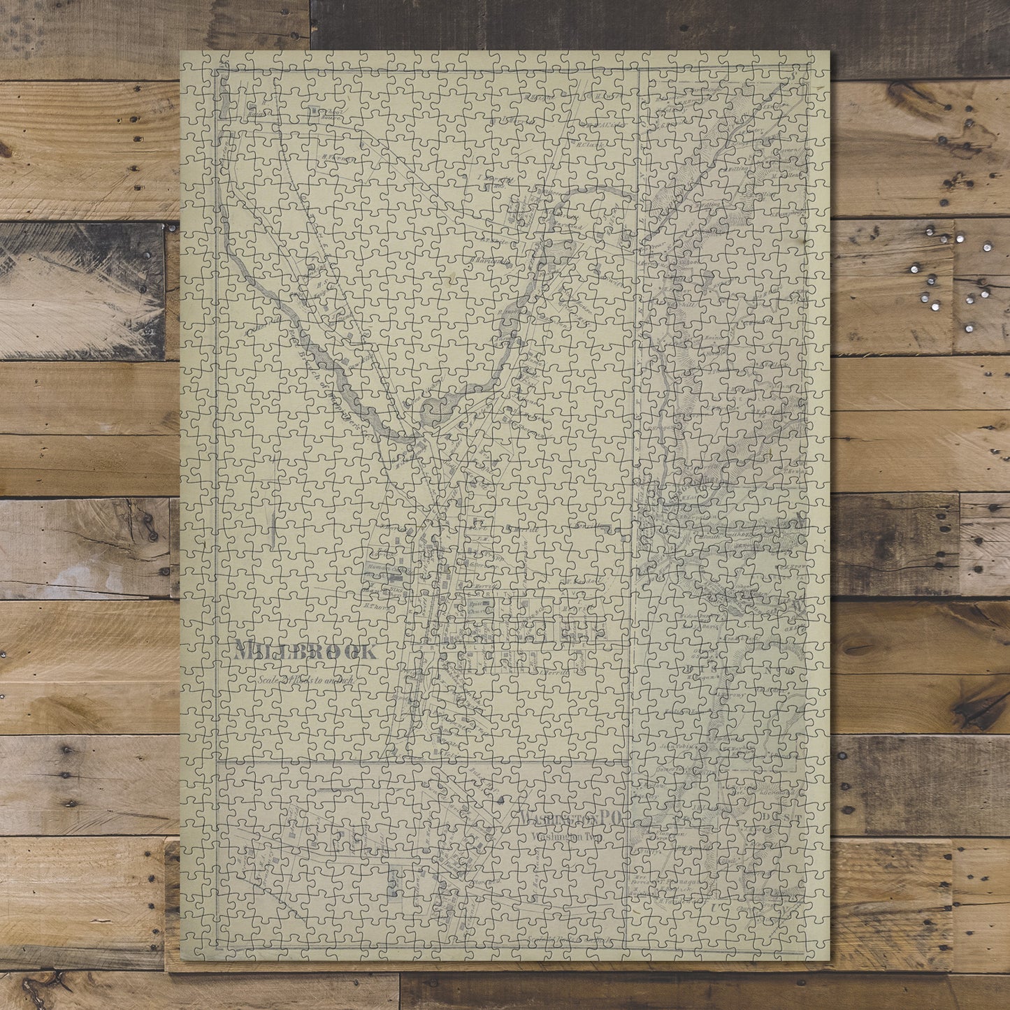 1000 Piece Jigsaw Puzzle 1876 Map of Reading, Pa. Millbrook Village Washington P.O.