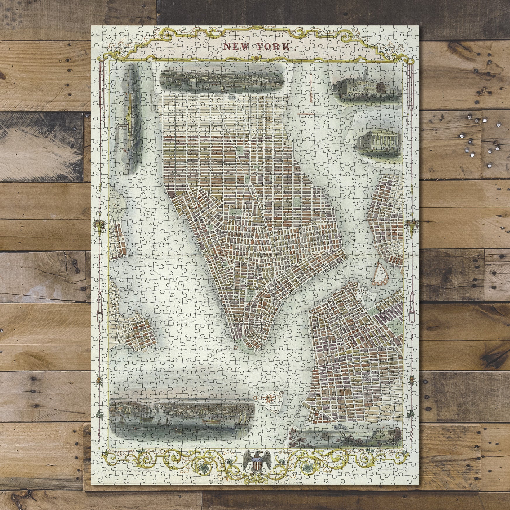 1000 Piece Jigsaw Puzzle 1850 Map of London ; New York New York Rapkin, J. (Engraver)