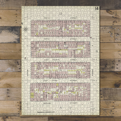 1000 Piece Jigsaw Puzzle 1884 Map of New York Manhattan, V. 2, Plate No. 14 Map