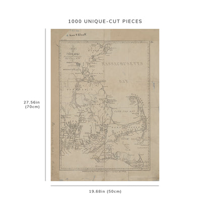1000 Piece Jigsaw Puzzle: 1837 Map of Copenhagen A Map of Vinland Rafn, Charles C.