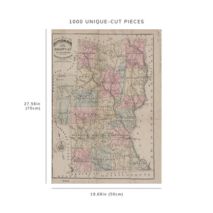 1000 Piece Jigsaw Puzzle: 1884 Map of Syracuse Windham County, Vt. Child, Hamilton