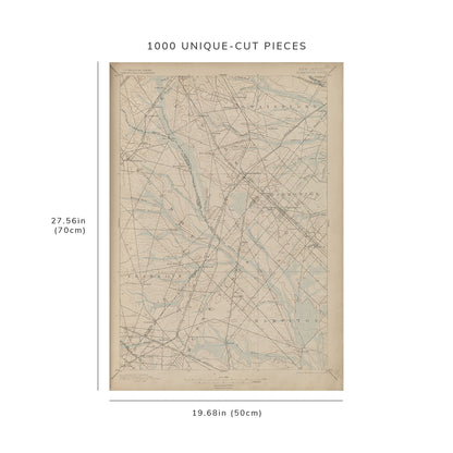 1000 Piece Jigsaw Puzzle: Map of Washington Hammonton, survey of 1886, ed. of 1898