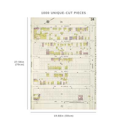 1000 Piece Jigsaw Puzzle: 1884 Map of New York Queens V. 2, Plate No. 24 Map