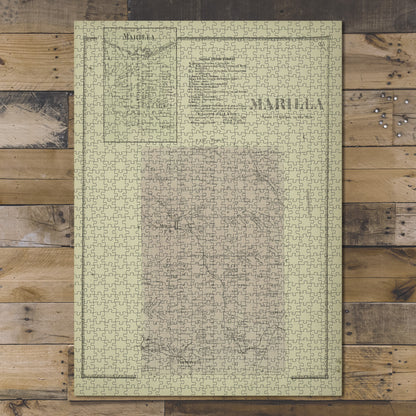 1000 Piece Jigsaw Puzzle 1866 Map of Philadelphia Marilla Village Marilla Business