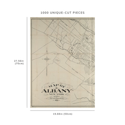 1000 Piece Jigsaw Puzzle: 1893 Map of Baltimore, MD Map of Albany, New York Friedenwald