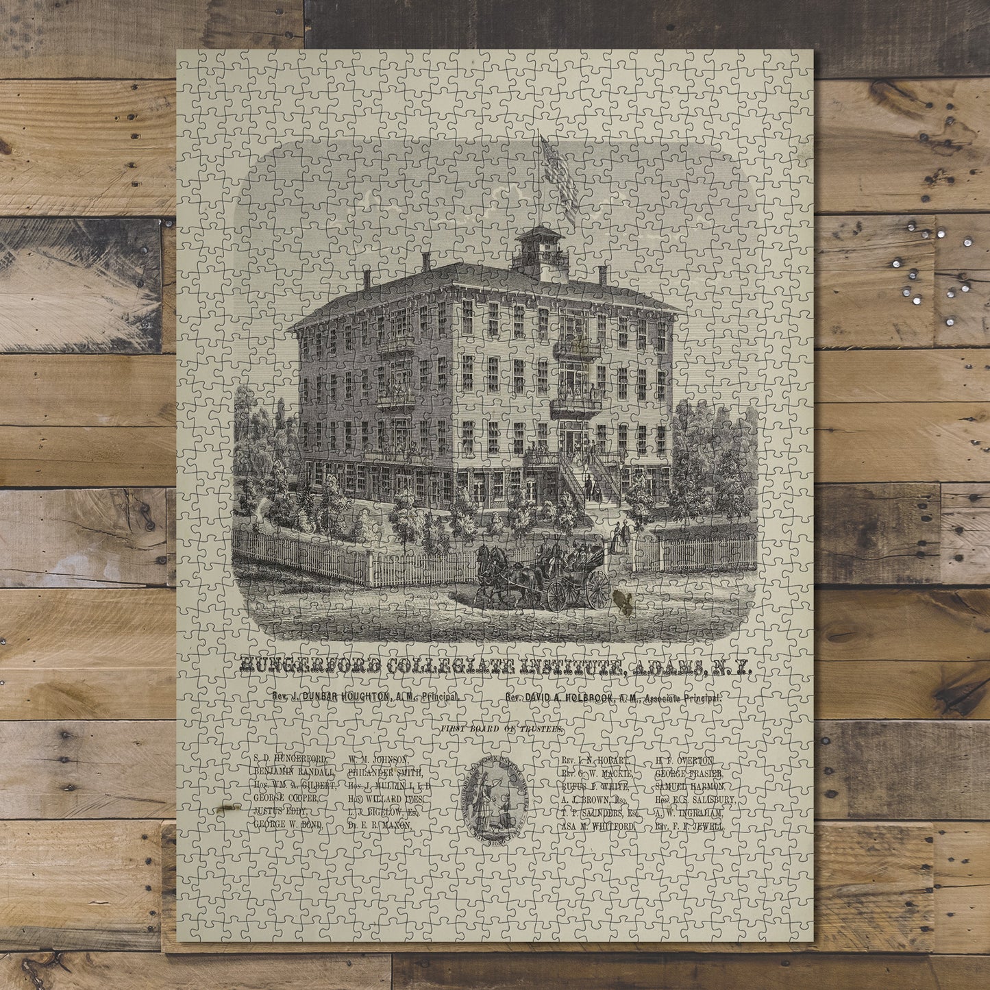 1000 Piece Jigsaw Puzzle 1864 Map of Philadelphia Hungerford Collegiate Institution,
