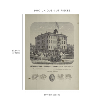 1000 Piece Jigsaw Puzzle: 1864 Map of Philadelphia Hungerford Collegiate Institution,