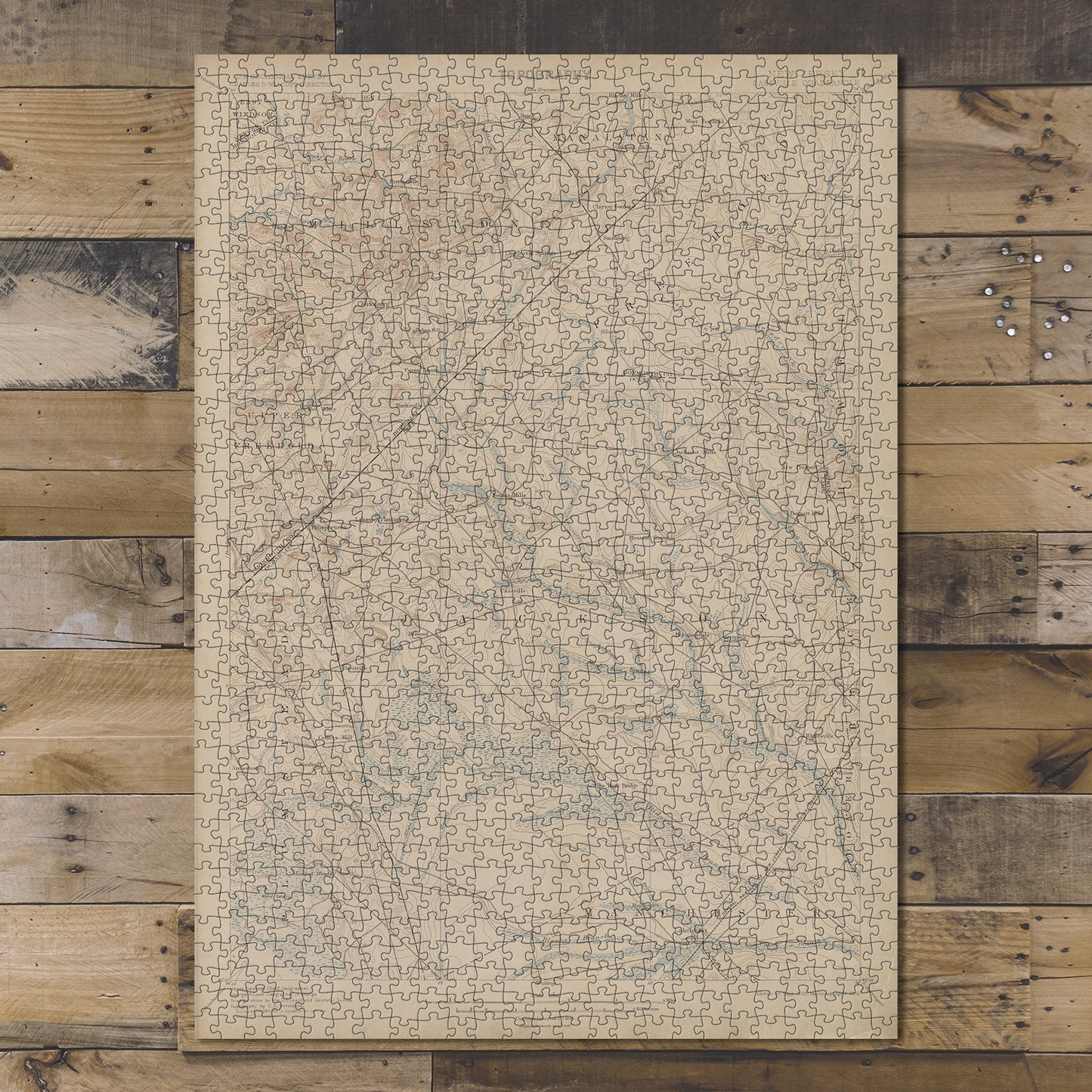 1000 Piece Jigsaw Puzzle Map of Washington Cassvilie, survey of 1884-85, ed. of 1900