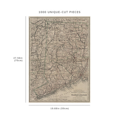 1000 Piece Jigsaw Puzzle: 1886 Map of No. 172 William St. New York Colton's township