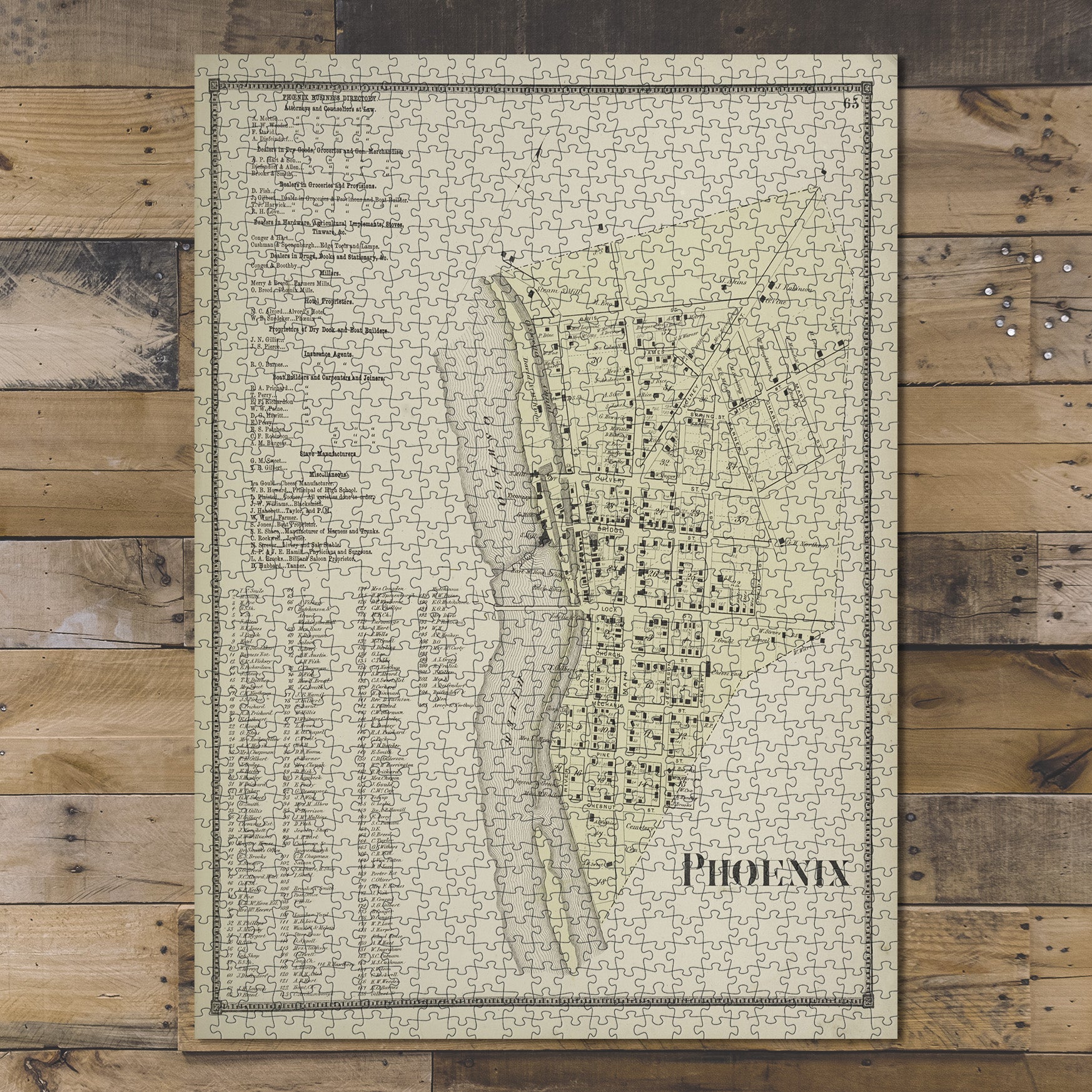 1000 Piece Jigsaw Puzzle 1867 Map of Philadelphia Phoenix Business Directory. Phoenix