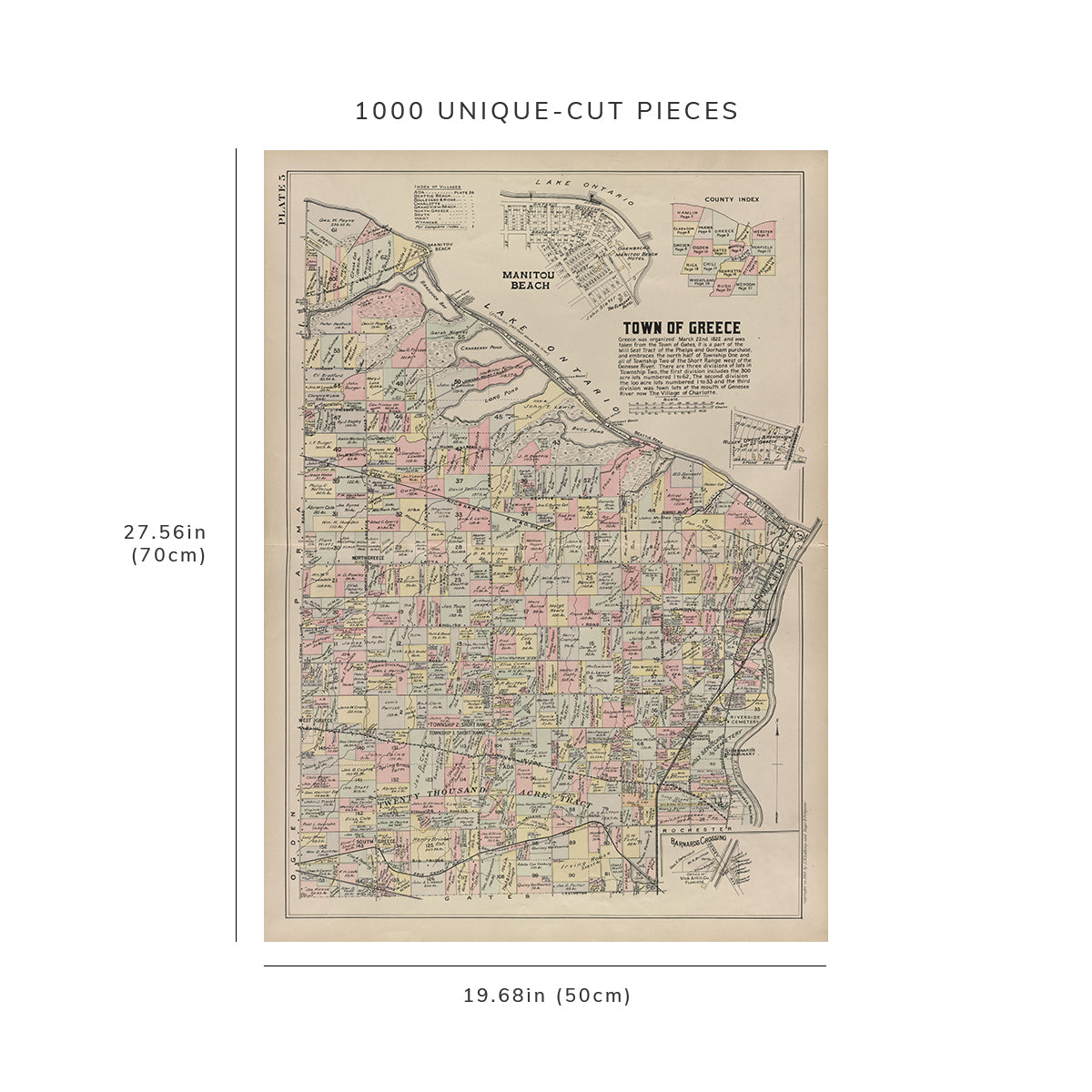 1000 Piece Jigsaw Puzzle: 1902 Map of Philadelphia Monroe County, Double Page Plate