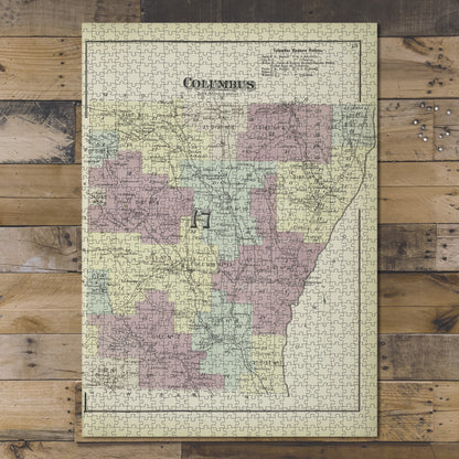 1000 Piece Jigsaw Puzzle 1875 Map of Philadelphia Columbus Townshi; Columbus Business