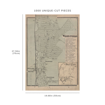 1000 Piece Jigsaw Puzzle: 1868 Map of New York Plate 15 Wakefield Town & County of We