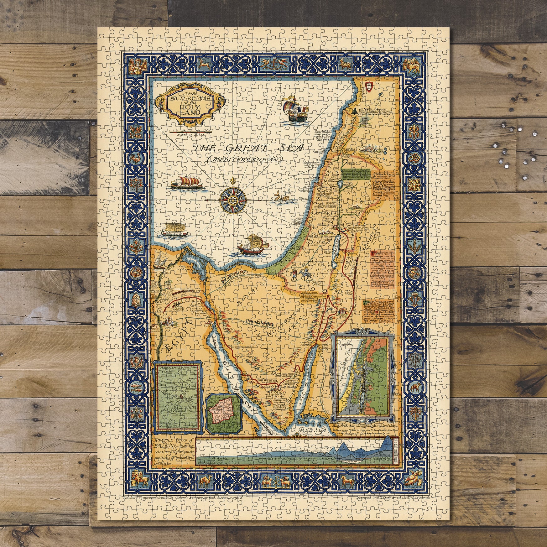 1000 Piece Jigsaw Puzzle 1928 The Picture map of The Holy Land