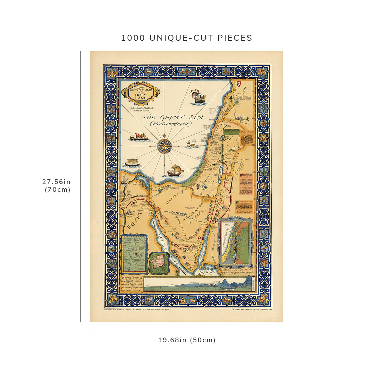 1000 Piece Jigsaw Puzzle: 1928 The Picture map of The Holy Land