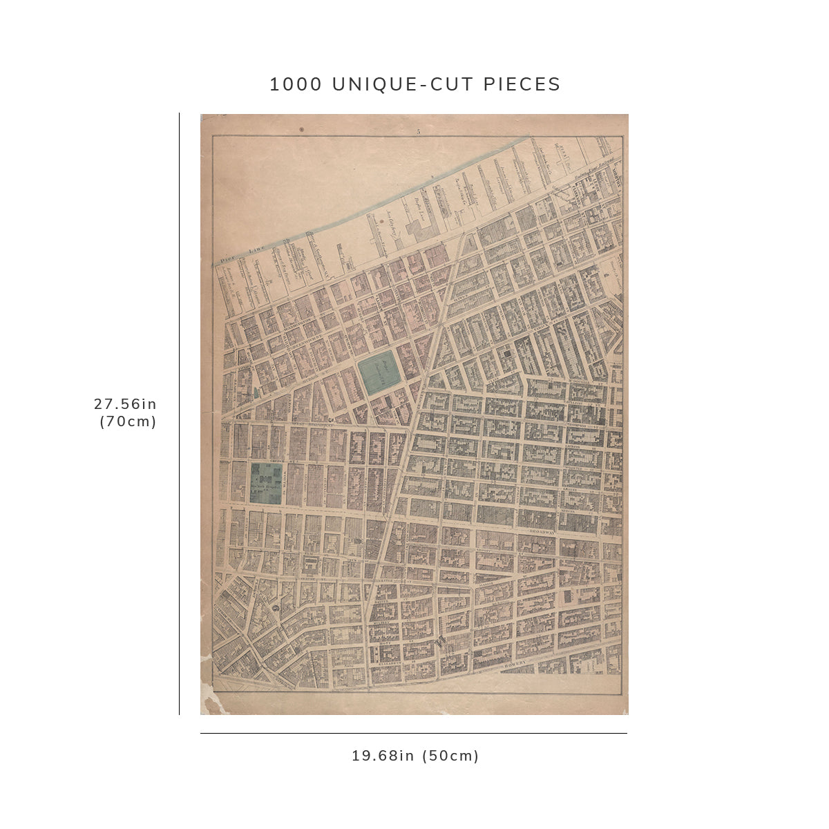 1000 Piece Jigsaw Puzzle: 1867 Map of New York Sheet 5 Morton Street