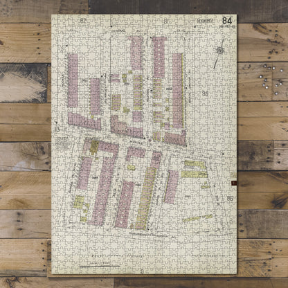 1000 Piece Jigsaw Puzzle 1884 Map of New York Queens V. 3, Plate No. 84 Map