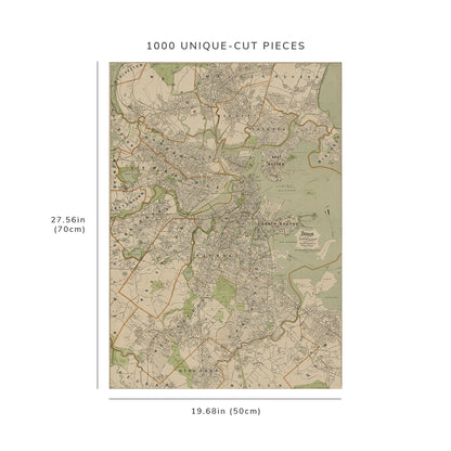 1000 Piece Jigsaw Puzzle: 1896 Map of 160 Tremont St. Boston Boston and surroundings